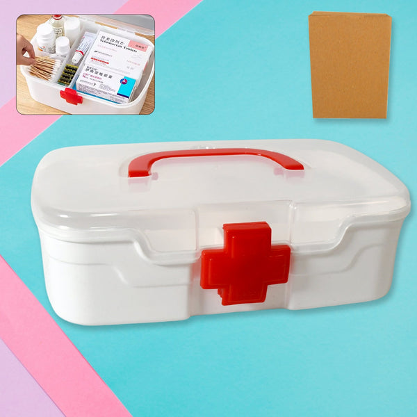 Portable Medical Storage Box with Handle & Transparent Lid (1 Pc)