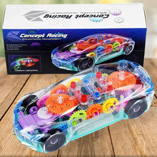 Rotating Transparent Gear Concept Car with Musical and 3D Flashing Lights Toy