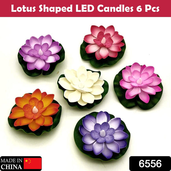 6 lotus LED candles