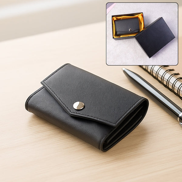 Durable wallet with snap closure for cards and cash