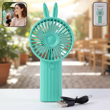 Cute Bunny Ear Design Portable USB Rechargeable Mini Handheld Fan (1 Pc)