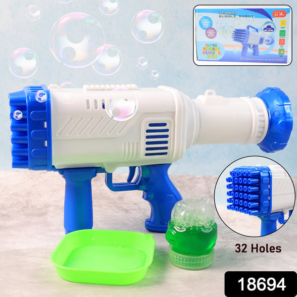 32 Holes Big Powerful Machine Bubble Gun Toys (1 Set)