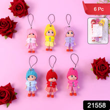 Adorable doll key ring charm pack