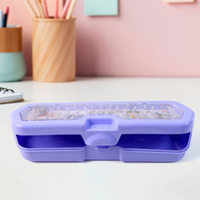 Cartoon Character Printed Plastic Pencil Box with Built-in Maze Puzzle Game (1 Pc)