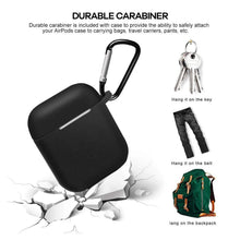 Silicone Shockproof Protection Wireless Headphones Carrying Box Cover Metal Keychain