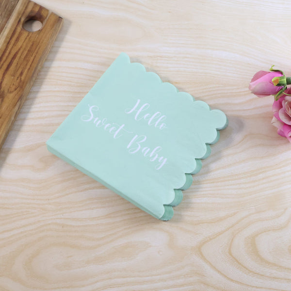 Hello Sweet Baby Party Paper Napkins (31 x 31 cm / 24 Pc)