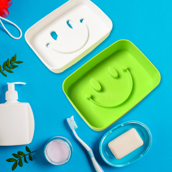 Portable Travel Soap Dish Box – Cute Cartoon Smile Face Draining Container