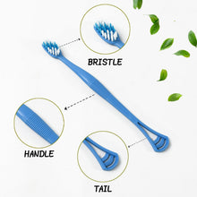 2-in-1 Tooth Brush Tongue Scraper, Soft Bristle & Long Handle (8Pcs) Soft Toothbrush