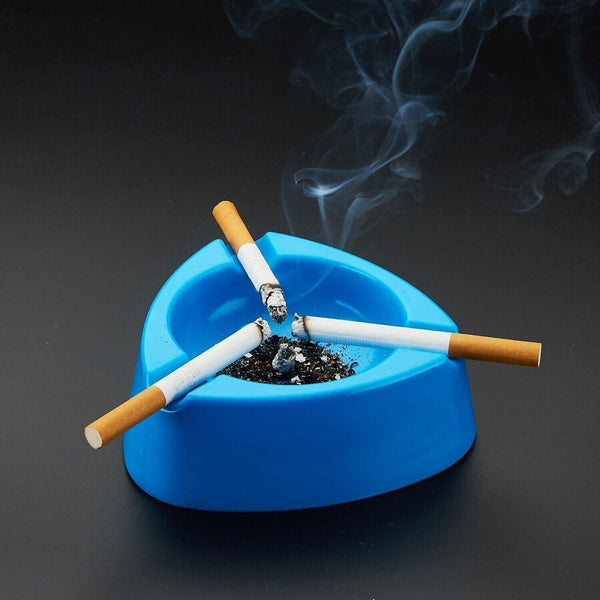 Oblivion Durable Plastic Ashtray with Wide Bowl and Triple Cigarette Holder Slots (1 Pc)