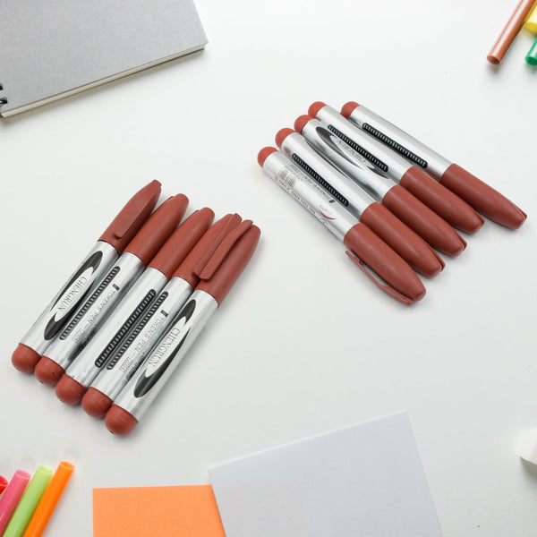 10Pc Marron Marker Permanent (10 Pc Set)
