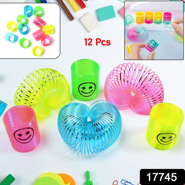 Multicolor Magic Smiley Spring, Spring Toys, Slinky spring toy(12 Pcs Set)