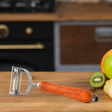 Vegetable and Fruit Peeler with Wooden Handle (1 Pc)