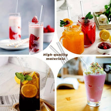 Reusable Glass Straws Clear Glass Drinking Straw 5Pc