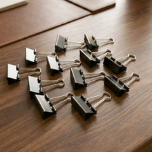 Medium Size Heavy-Duty Black Binder Clips Set (32 mm, 12 Pc)