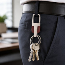 Heavy Duty Stainless Steel Key Holder with Dual Ring Carabiner Clip 1 Pc