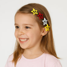 Metal Printed Star Shape Hair Clips (10 Pcs Set)