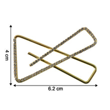 Premium Golden Crystal Triangle Saree Safety Pin Brooch (1 Pc)