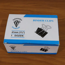 Extra Large Heavy-Duty Black Binder Clips Set (41 mm, 12 Pc)