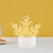 Christmas Decorative LED Gold Metal Leaf Diya Lamp, Diwali (1 Pc)