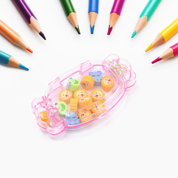 Cute School Eraser Set Cute Eraser Multi Design Rubber Erasers  (15 pc In1 Set)