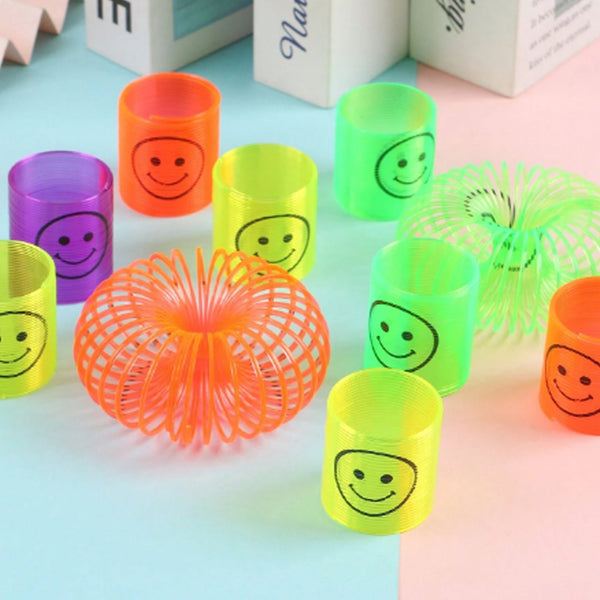 Multicolor Magic Smiley Spring, Spring Toys, Slinky spring toy(12 Pcs Set)