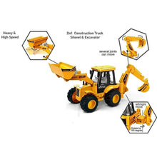 LALA Friction Powered JCB Style Backhoe Loader Construction Toy Truck for Kids (1 Pc)