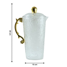 Elegant Textured Glass Water Jug with 6 glasses Set (1 Set)