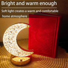 Moon Crystal Touch Table Lamp with 3 Color Dimmable USB Night Light