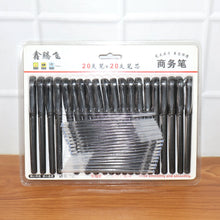 Refillable Black Marker Pen with Extra Ink Refills 20 pieces (1 Set)