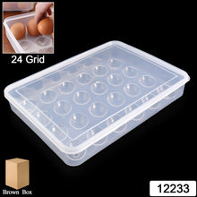 Plastic Egg 24 Grid Storage Container Holder Refrigerator Egg Tray Holds 24 (1 Pc)