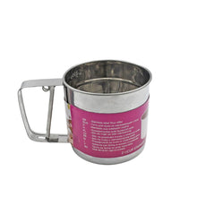 High-quality stainless steel flour sifter for baking, ensuring smooth and even flour distribution.