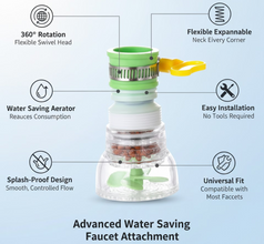 360 Degree Water Saving Faucet Expandable Water Valve Splash Regulator