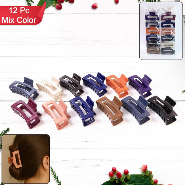 Elegant Matte Finish Rectangular Hair Claw Clip
