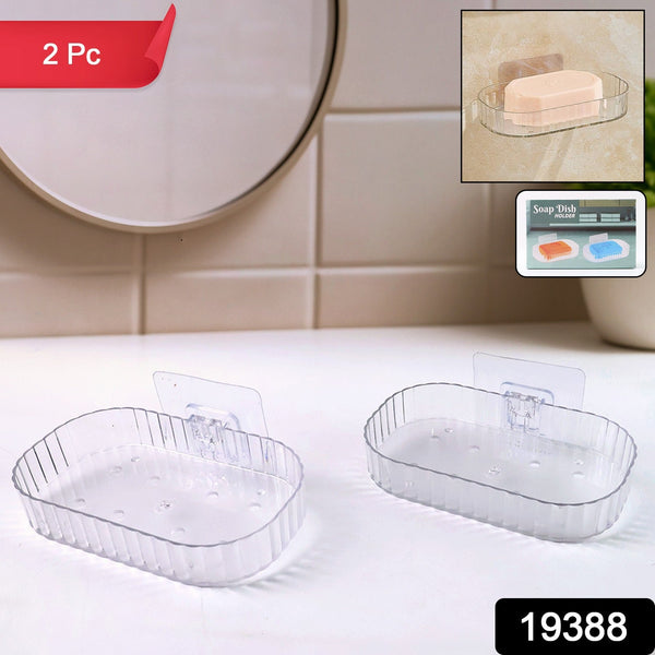 No-Drill Transparent Bathroom Soap Dish Rack