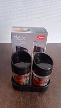 Apex Helix Salt N' Pepper 2-Piece Plastic Jar Set with Stand