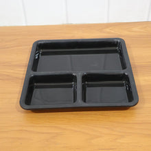 Plastic 3-Compartment Meal Serving Tray – Rectangular Dining Plate (1 Pc / Black)