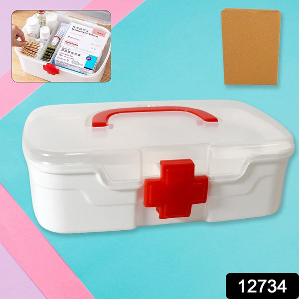 Portable Medical Storage Box with Handle & Transparent Lid (1 Pc)