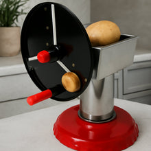 Stainless Steel Chips Maker and Vegetable Slicer for Kitchen Potato Slicer Graters and Chippers. Chips Maker is Suitable for Vegetable Cuttings. Chips Maker Consist Hard Coated Iron Wheel and Stand.