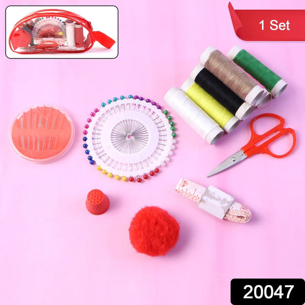 Sewing kit with threads and needles