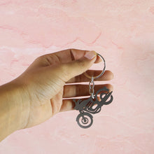 Motorcycle Silhouette Metal Keychain - (1 Pc)