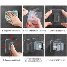 Self-Adhesive Mop and Broom Holder Clips (6 Pc Set)