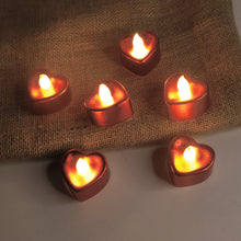 Heart Shape LED Flameless Decorative Candles (6 Pc / Set)