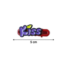 Decorative “Kiss” Text Hair Clip Set (4 Pc)