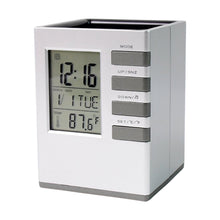 Compact Digital Cube Clock with Pen Holder
