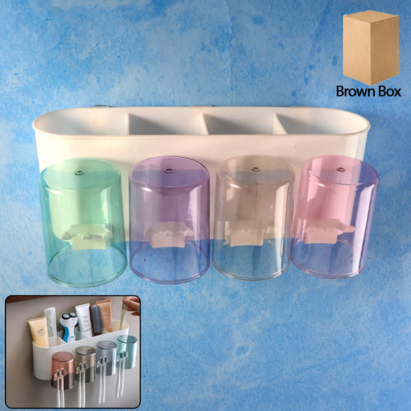 Plastic wall toothbrush holder
