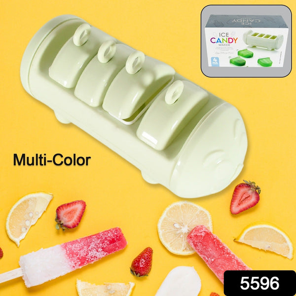 Cartoon Ice Candy Mold – 4-Cup Multicolor Set (1 Pc)