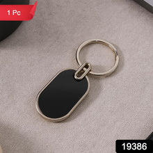 Twin Tone Sleek Oval Keychain