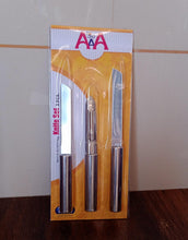 Stainless Steel Multipurpose Sharp Cutting Knife for Fruit Meat Vegetables 3 Pc