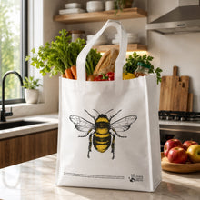 Bee Tote Bag with Groceries in Kitchen