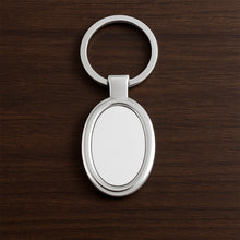 Sleek Oval Metal Keychain